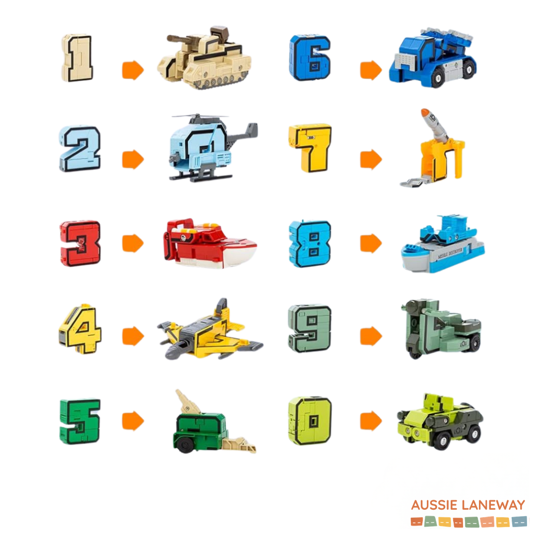 TRANSFORMA-Numbers - Learn Numbers & Military Vehicles!