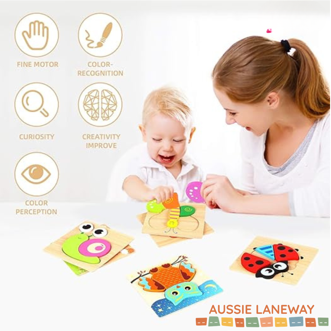6 Pack Wooden Puzzle Set
