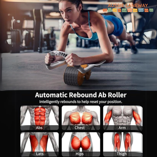 Ab Roller With Automatic Rebound & Elbow Support