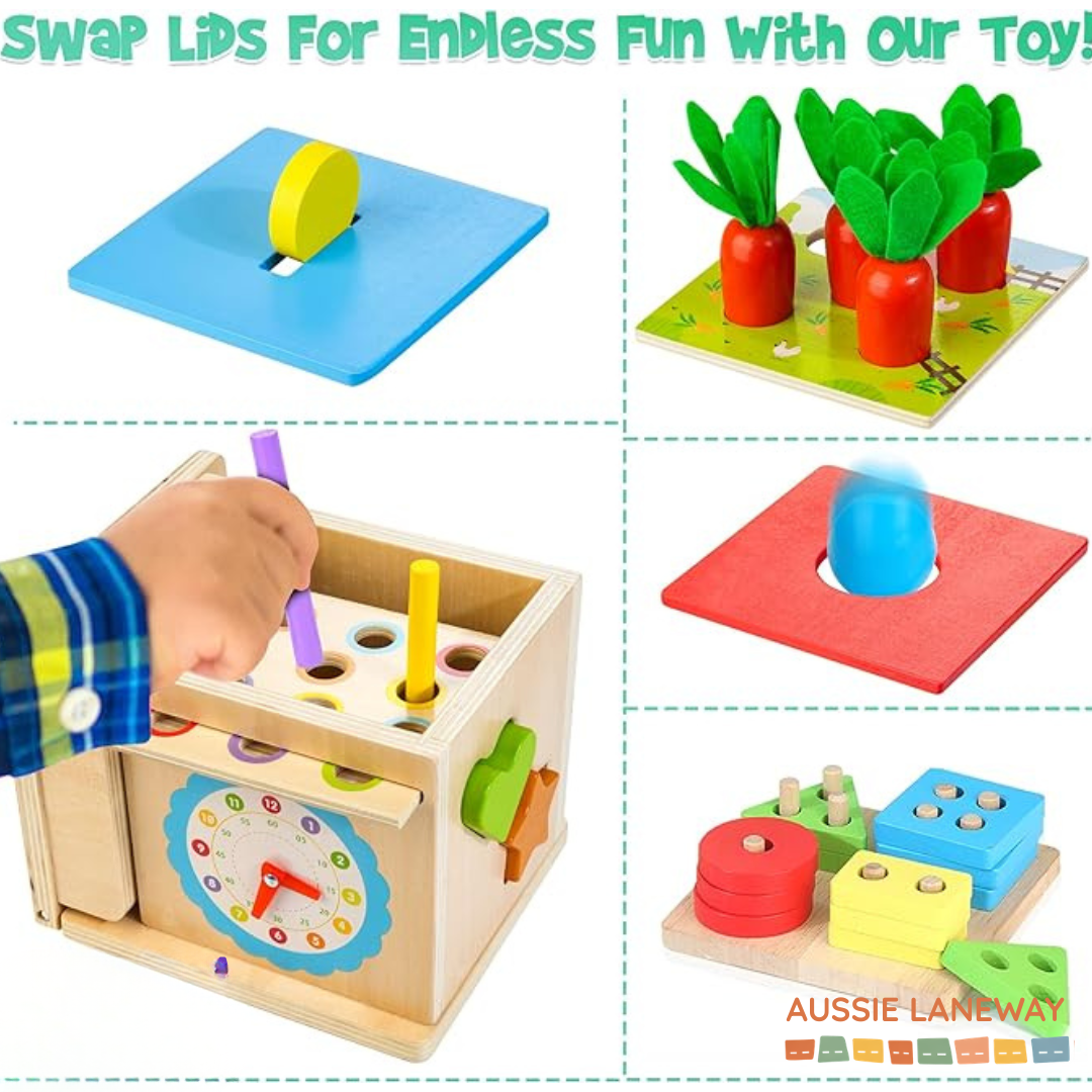 Wooden Activity Cube - 8 in 1 Value Set