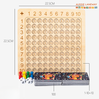 Wooden Multiplication Board Game - Help Master Early Mathematical Skills