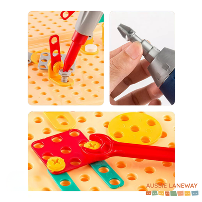 Kids Puzzle Toolbox With Kid-Safe Electric Drill