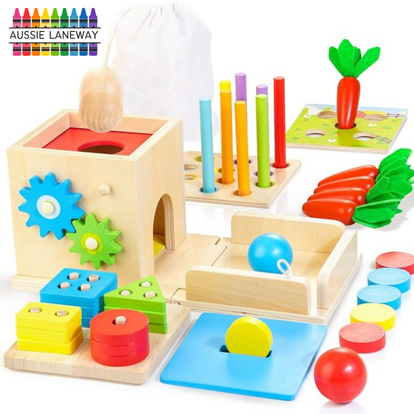 Wooden Activity Cube - 8 in 1 Value Set