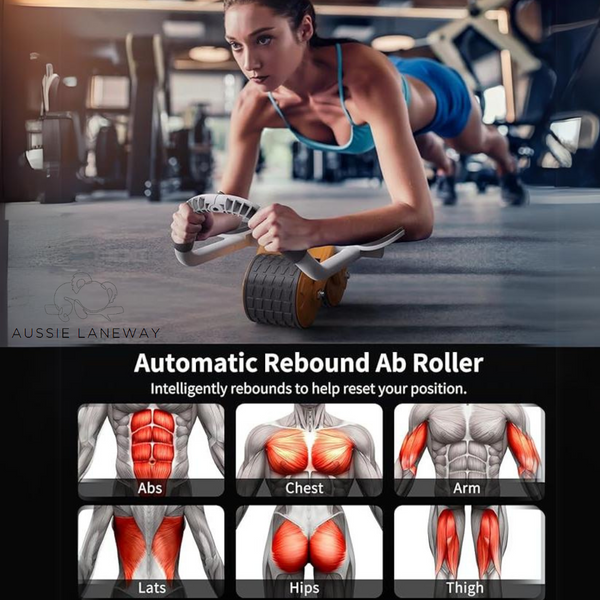 Ab Roller With Automatic Rebound & Elbow Support